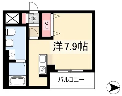 ディアレイシャス金山【905号室】の間取り