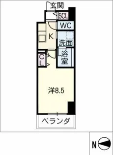 リシュドール名駅南【0206号室】の間取り