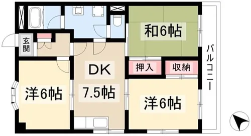 ドエルIMK【1A号室】の間取り