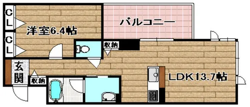 グランテージ高槻【202号室】の間取り