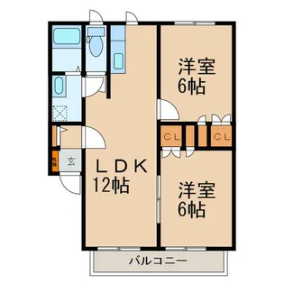 グリーンコートいちじまA【2階】の間取り