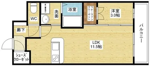 レジュールアッシュ塚本レジデンス【9階】の間取り