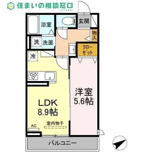 愛知県岡崎市柱6丁目【アパート】の間取り