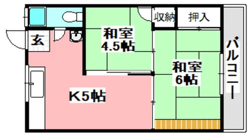 太陽ハイツ【403号室】の間取り