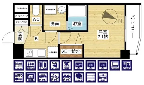 アドバンス大阪フルーヴ【7階】の間取り