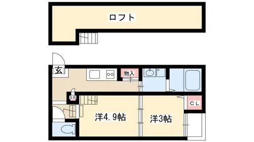 ハーモニーテラス河岸町Ⅱ【203号室】の間取り