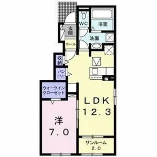 プロスペリタ土原【1階】の間取り