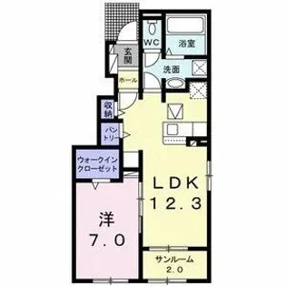 プロスペリタ土原【1階】の間取り