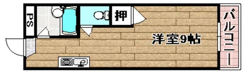 グランディー高槻Ⅱ【102号室】の間取り