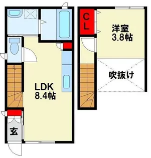 シアハウス木屋瀬【103号室】の間取り