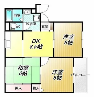 ニューリバーサイド八尾南 B棟【3階】の間取り