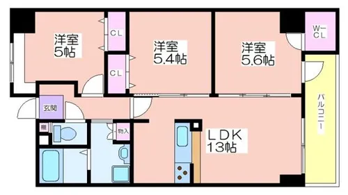 アネックス六兵衛三番館【7階】の間取り