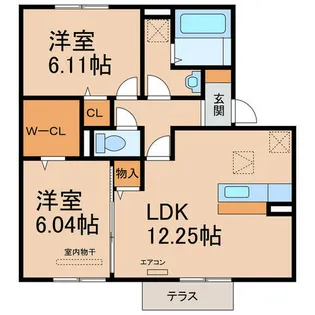 ムーンライトB棟【1階】の間取り
