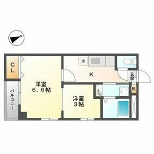 AQUA今宿【405号室】の間取り