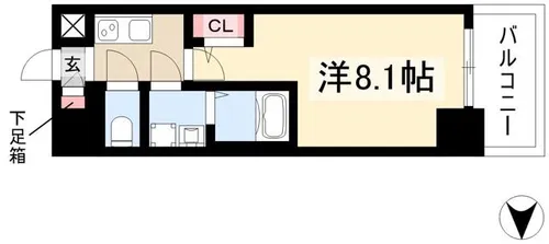 エスリード新栄マルス【1505号室】の間取り