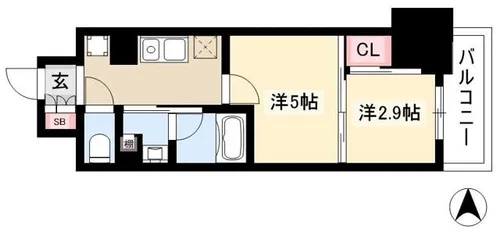 パークアクシス新栄【403号室】の間取り