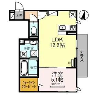 1LDKの間取り画像