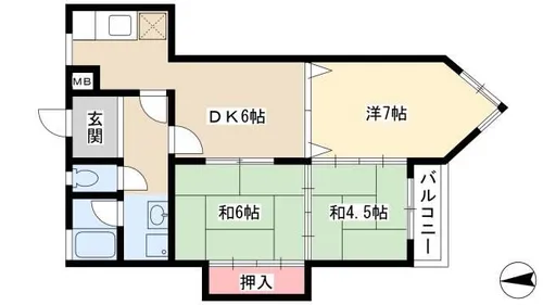 フルーヴェ1番館【203号室】の間取り