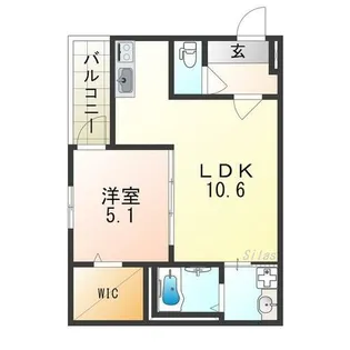 フジパレス住吉遠里小野【3階】の間取り