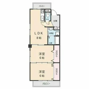 クレスト杉浦【202号室】の間取り