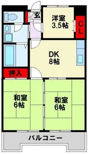 クレベール皇后崎【8階】の間取り