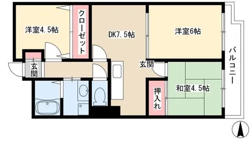センターヒル橘【502号室】の間取り