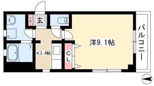 1Kの間取り画像
