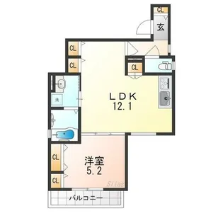 クリエオーレ東住吉Ⅲ【103号室】の間取り