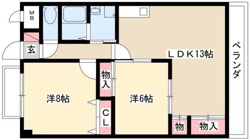 サンヒルズ高田【4階】の間取り