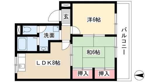 レジデンス光琳【403号室】の間取り