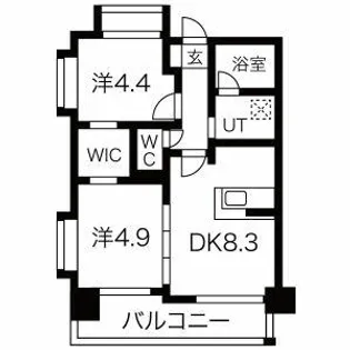 ヒルクレスト大橋グランデ1【405号室】の間取り