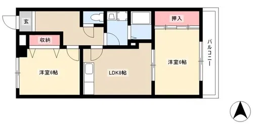 大野木ビラ【203号室】の間取り