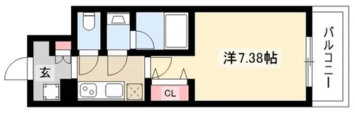 マリオン城西【404号室】の間取り