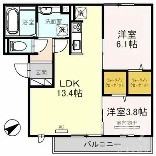 カーサ リバティバランス セカンド【1階】の間取り