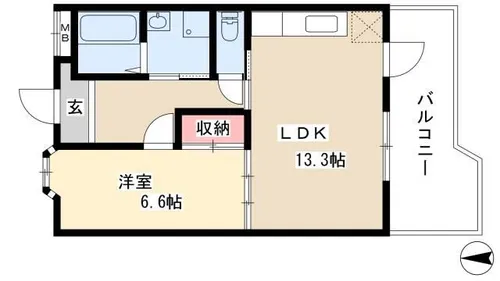 グッドウイング【402号室】の間取り