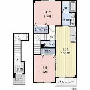 イーストサイドフジ【2階】の間取り