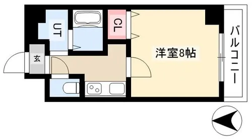 エストゥルースプラスノース名古屋【8階】の間取り