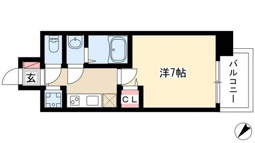 メインステージ名古屋 ノースマーク【805号室】の間取り