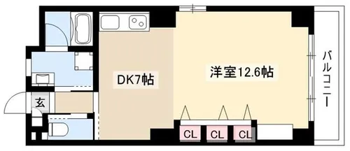 ボン・ヴィヴァン新清洲【201号室】の間取り