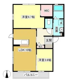 リヴィエール東部【202号室】の間取り