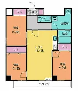 グランヴィルサクマ【1102号室】の間取り