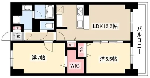 スタシオン川名公園【0202号室】の間取り