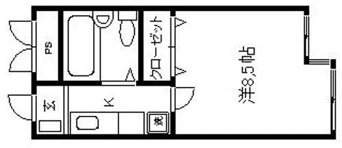 京都府京都市左京区田中里ノ前町【マンション】の間取り