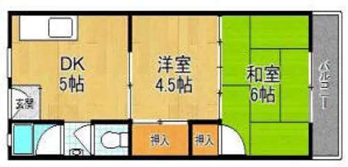 香里園ハイツ【1階】の間取り