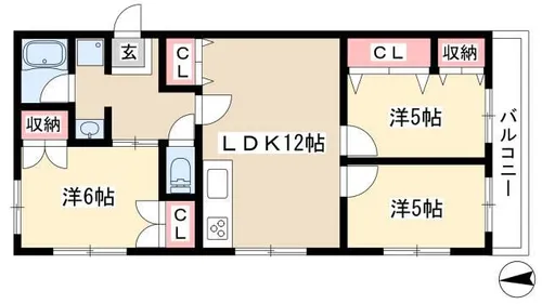 本山マンション【201号室】の間取り