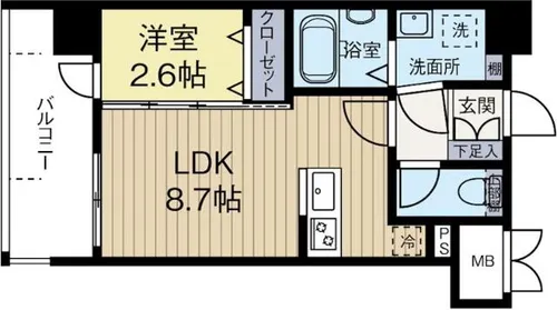 イクシオン博多【8階】の間取り
