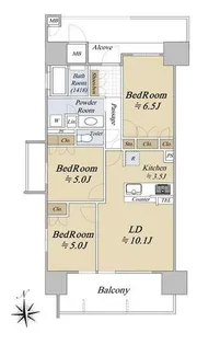 サンメゾン名古屋駅ザ・ゲート【9階】の間取り