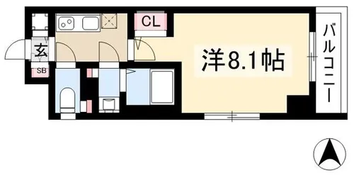 エスプレイス上前津レガシー【0302号室】の間取り
