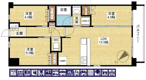 アーバンパーク淡路【2階】の間取り