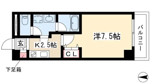 meLiV鶴舞【1305号室】の間取り